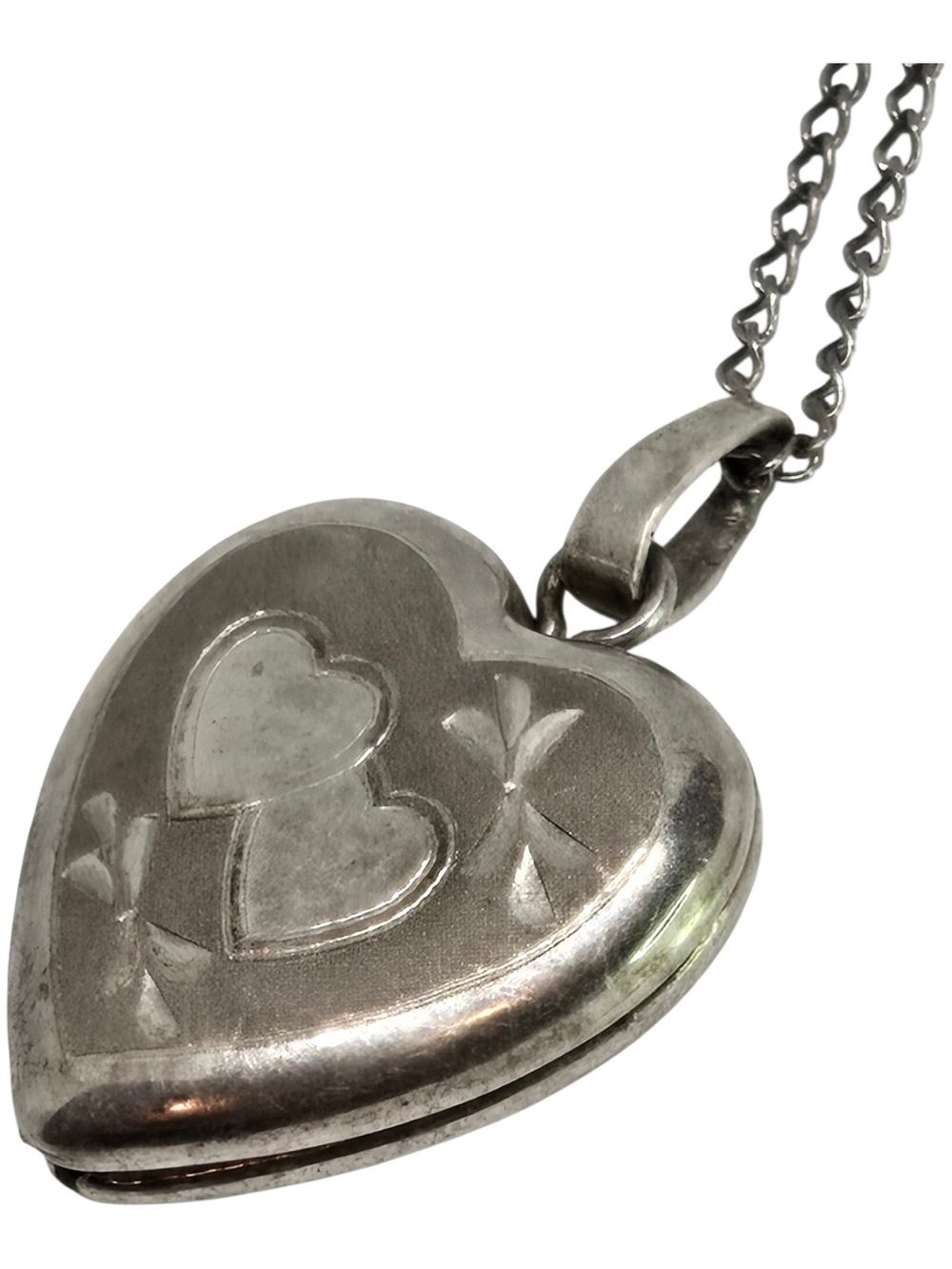 925 Sterling Silver Heart Locket Necklace - Double Heart Design